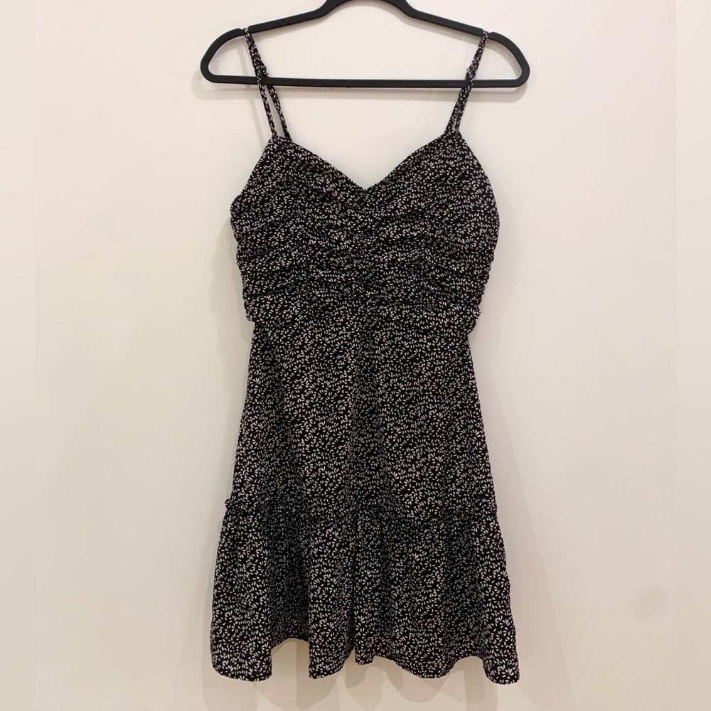 Mini Floral Pattern Dress With Ruffle Skirt - Picture 1 of 3